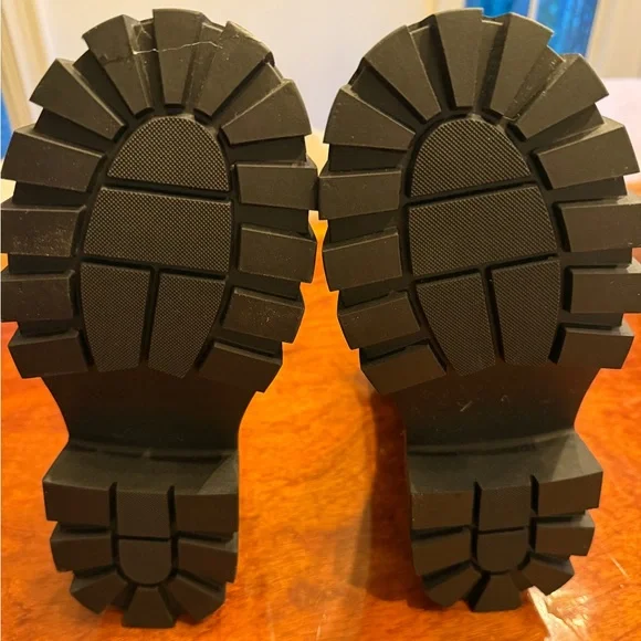 Steve Madden Sameera Black Leather Festival Platform Lug Sole Moto Boots Size 8 - Picture 15 of 15